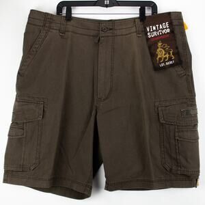 Men’s 42 Relaxed Fit Cargo Shorts Brown NWT Retro Workwear Dadcore | Union Bay